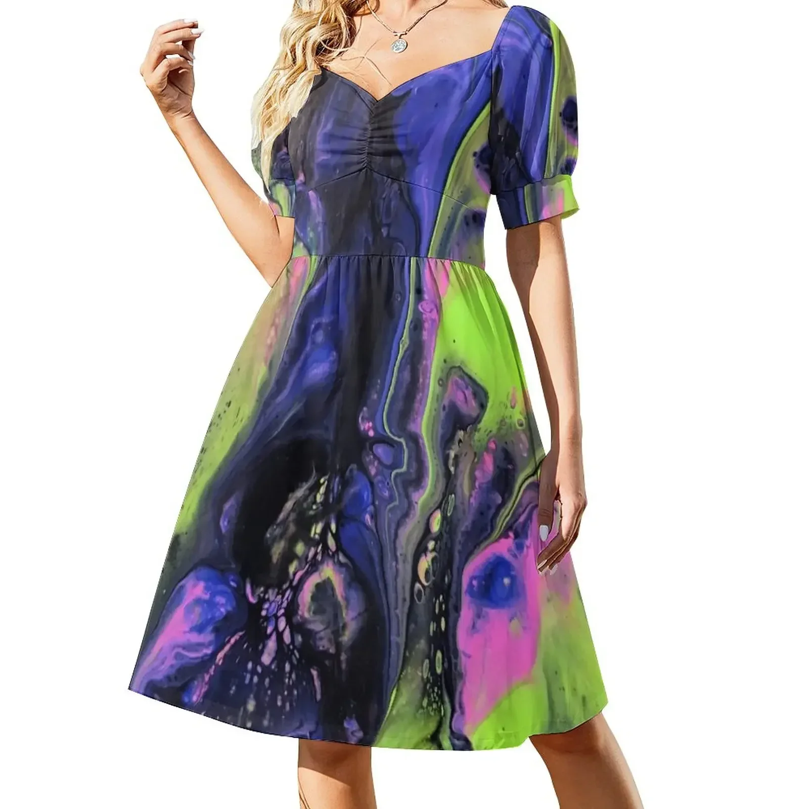 

aBsTRaCt FUNKADELIC Short-Sleeved Dress women long dresses women's fashion dresses Dress