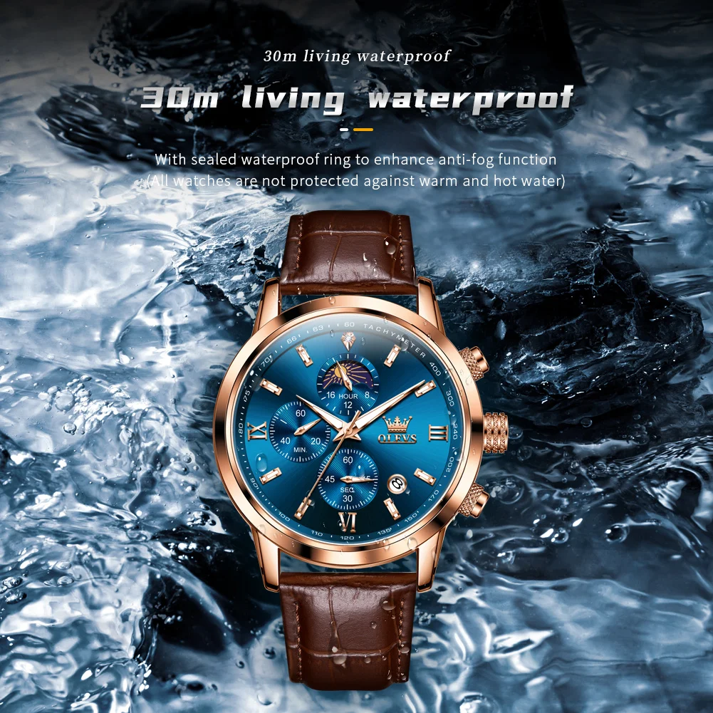 OLEVS Heren Quartz Horloge Maanfase - usage example