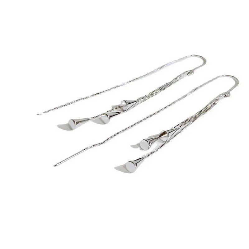 Glänzende lange Quasten-Glitzer-Tropfenohrringe für Damen, modische lange Kette, baumelnde Ohrringe, Hochzeit, Party, Schmuck, Geschenke – Detail 30