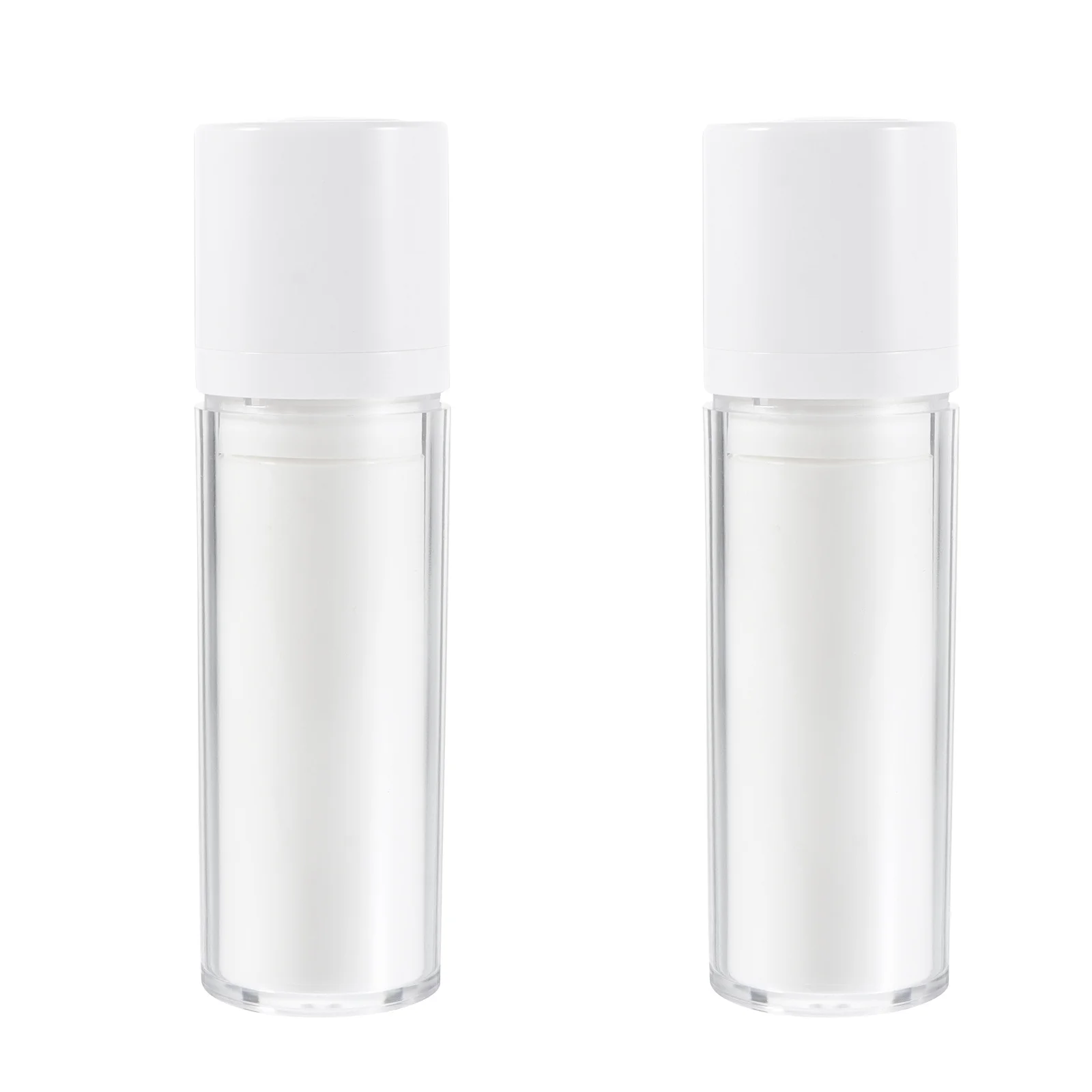 

2 Pcs Multifunction Rotary Cap Vacuum Bottle Travel Press Abs Traveling Lotion Storage