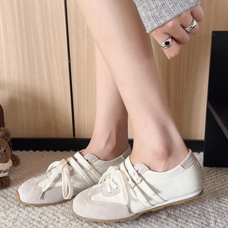 

Flats Women's Sneakers 2025 Mary Jane New Fashion Buckle Strap Women Shoes Outdoor Walking Comfortable Elegant Ballet Flat Shoes