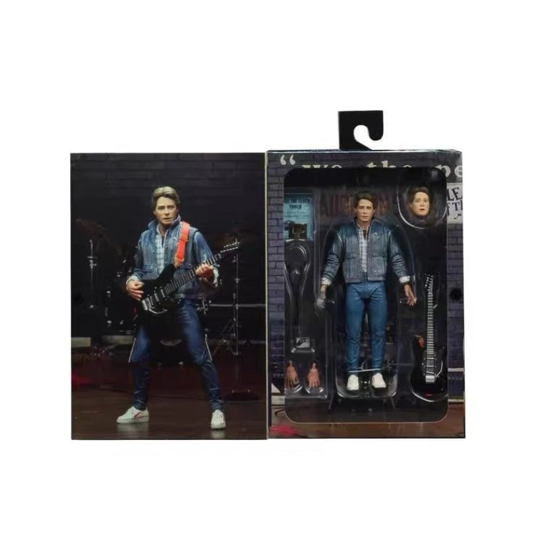 NECA Back To The Future Part II Marty Figurine 1985 Guitar Marty McFly 2015 Action Figure Toys For Boys Kids Birthday Gift