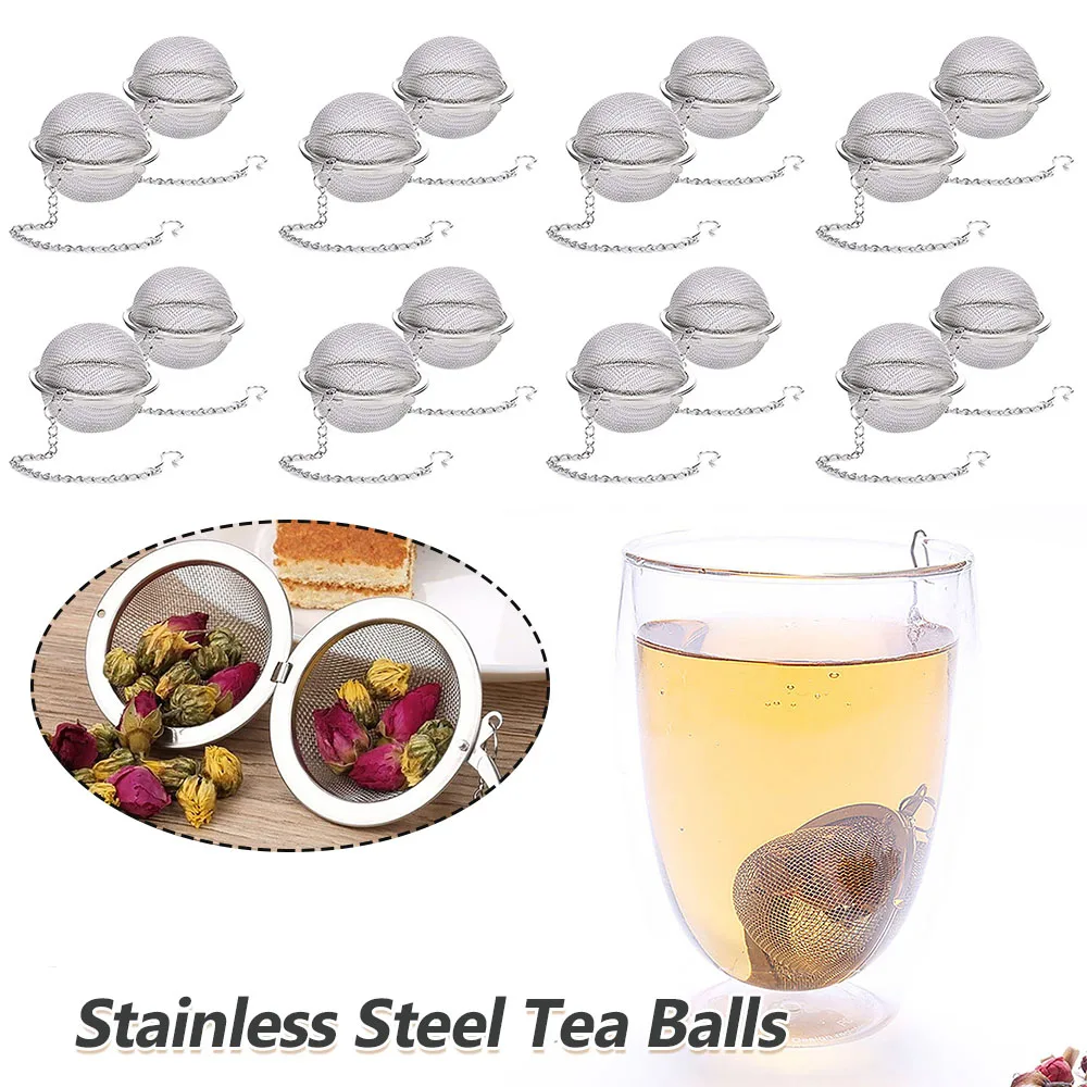 Stainless Steel Tea Ball 2.3 Inch Fine Mesh Tea Interval Diffuser With Hooks Tea Strainer Infusers For Herbal Spices