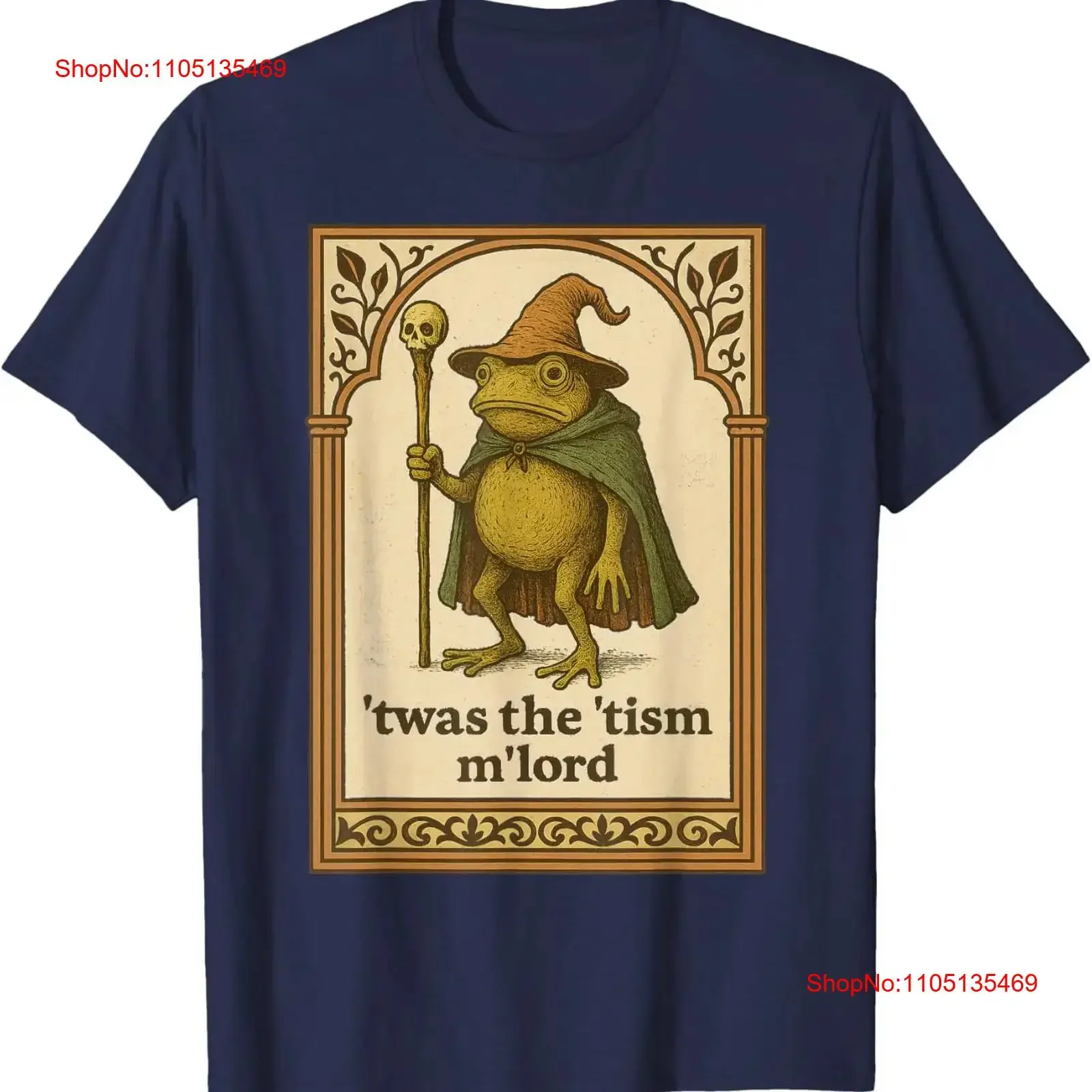 Twas the 'Tism M'Lord Funny Wizard Frog Autism T Shirt vintage Washed fashion Unisex Stylish graphic Soft Versatile Stretched