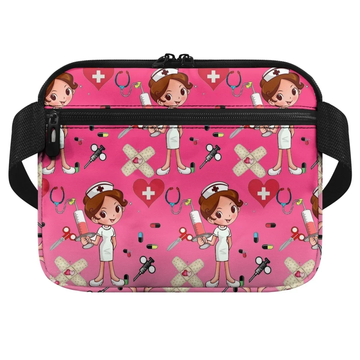 Riñonera con estampado de dibujos animados para enfermera, bolso de cintura ajustable, portátil, informal, a la moda, para almacenamiento de herramientas médicas