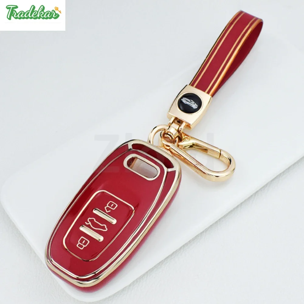 Car remote control key case  for Audi A3 A4 A5 A6 A7 A8 Q3 Q5 Q7 S4 S5 S6 S7 S8 R8 TT Quattro Q3 Q5 Q7 2008-2016 Soft TPU set