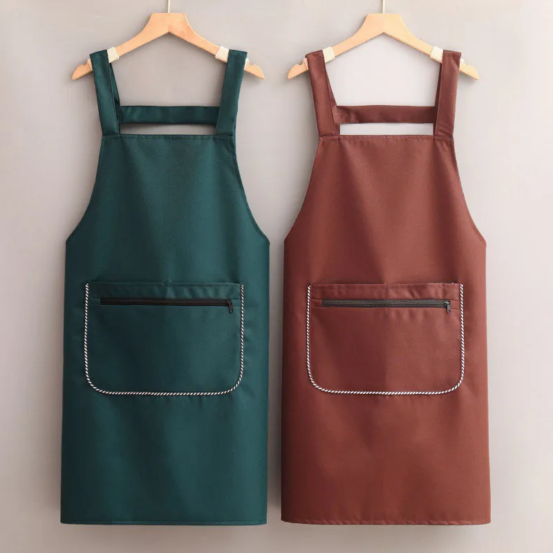 Waterproof Oil Cooking Apron Chef Aprons For Women Men Kitchen Apron With Front Pocket Dishwashing Cleaning Accessories Aprons