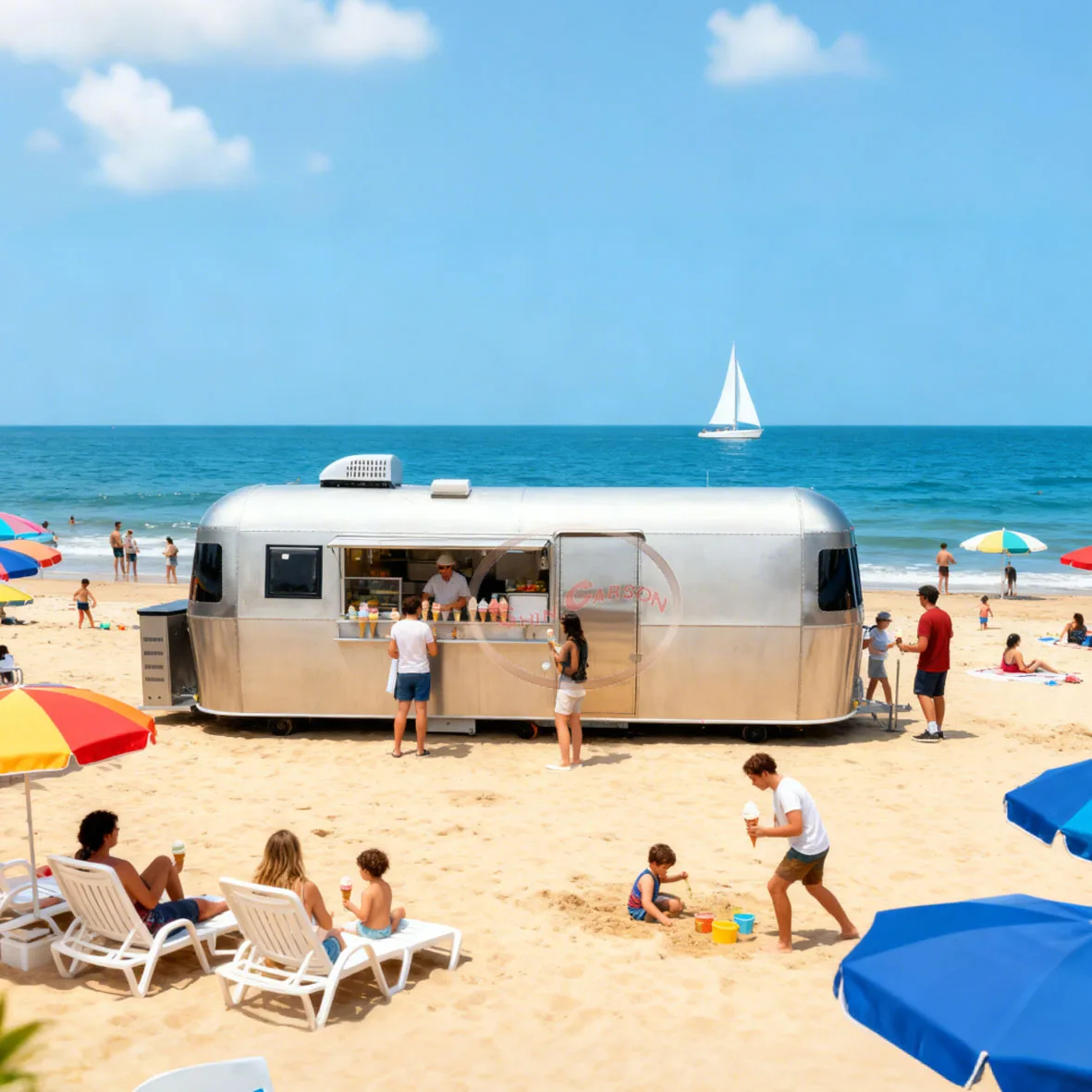 Custom-Size Mobile Kitchen Van Fast Food Trailer for Tacos Trucks Restaurants Wineries Ice Cream & Snack Vendors