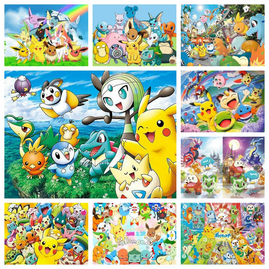 

Новый набор для алмазной вышивки Pokemon 2024, мозаика из японского мультфильма, аниме, наборы для вышивки крестиком, детский подарок