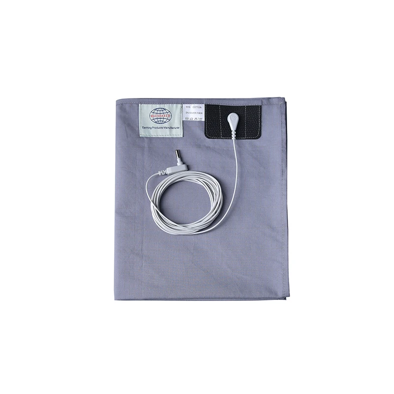 

5% Silver Fiber Cotton Bed Sheets King Queen Flat Sheet for Earthing Factory Made 4.5M Ground Cord Plug Adapter Earthing Sheet
