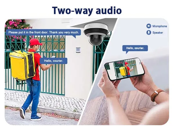 Anpviz 4MP PoE PTZ CCTV IP Dome Camera 4X Optical Zoom 2560x1440@30fps Security Camera Perimeter Protection Built-in Audio Alarm