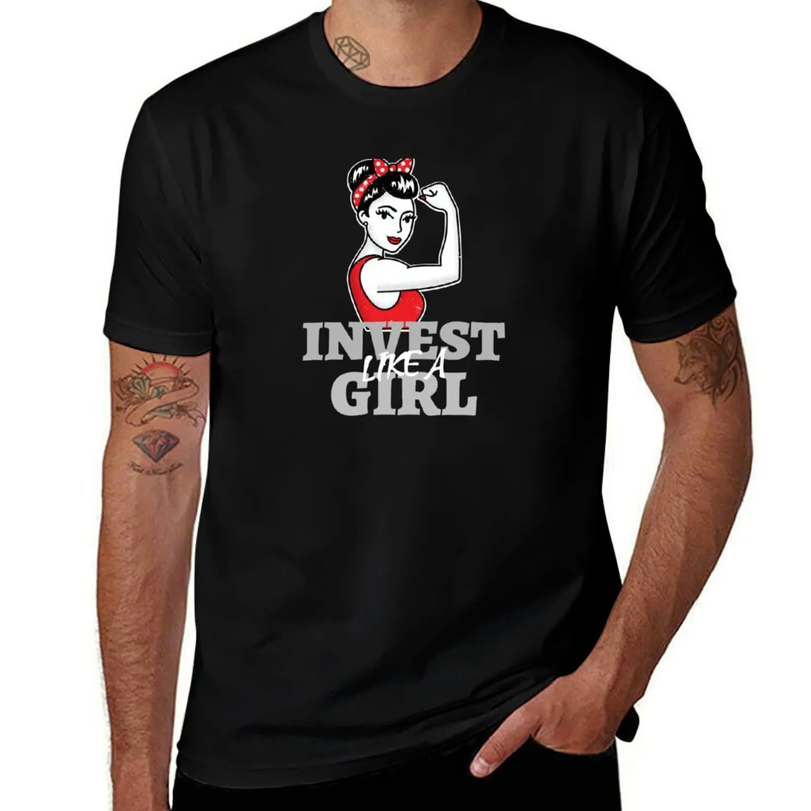 Invest Like a Girl T-Shirt Art Pattern Printed Casual Top