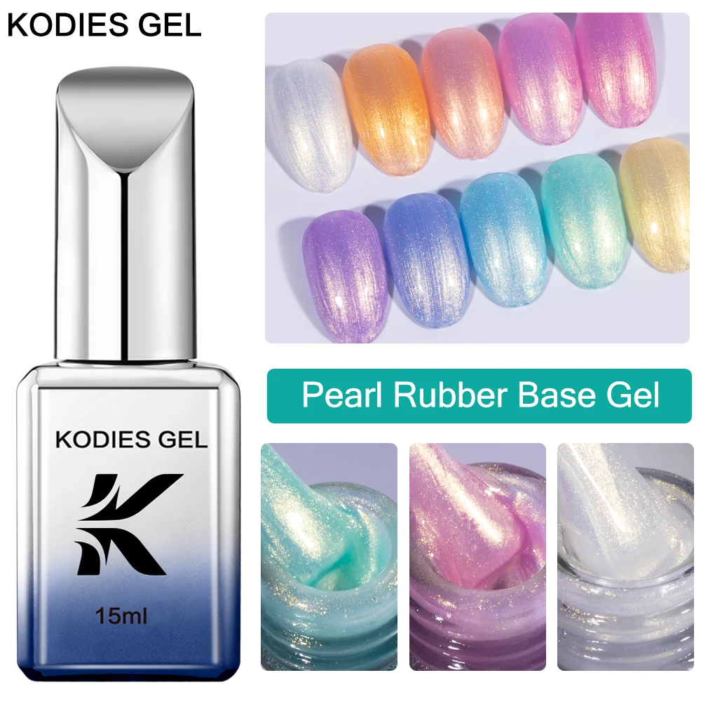 KODIES GEL Rubber Base Gel Nail Polish UV Vernis Semi Permanent 15ML Pearl Shell Shiny Summer Color Base Nails Manicure Supplies