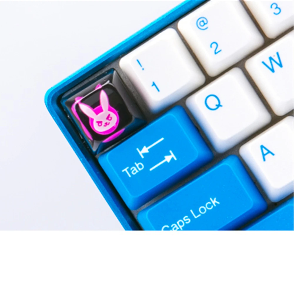 Key Cap Mechanical Keyboard Keycap Personality Creativity OW Cute D.VA 3D Resin Keycaps Cherry MX axis R4 Height