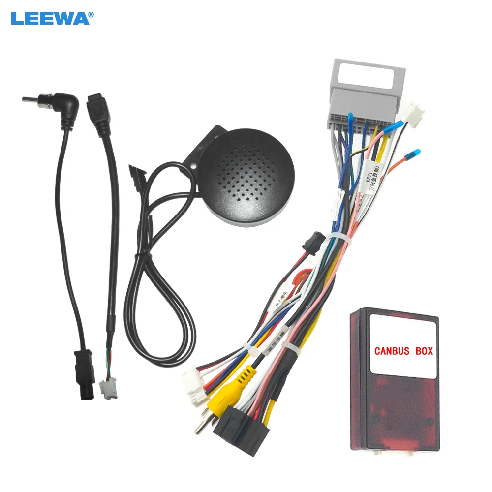 

LEEWA Car Audio 16pin Wiring Harness Wire cable with Cabus Box For Chevrolet Spark (2019) Stereo Installation Wire Adapter