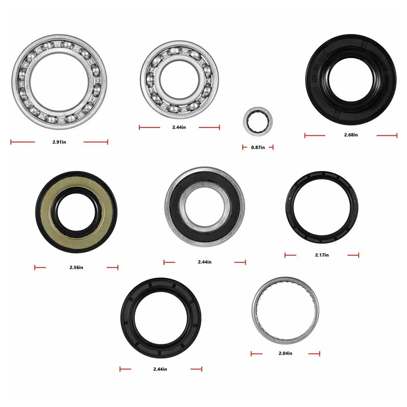 25-2048 Rear Differential Bearings & Seals Kit Fit for Suzuki Ozark 250 LT-F250 2X4 2WD 2002-2014, Quadsport Z250 LTZ250 2x4