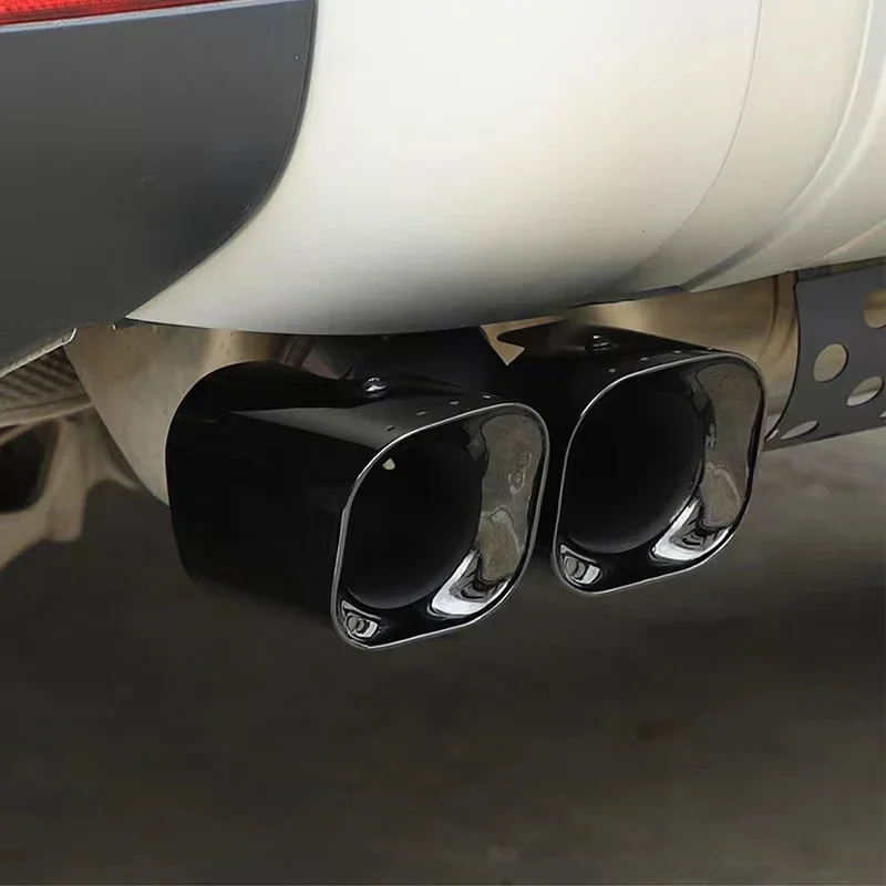 Hot Selling Double Stainless Pipe Car Exhaust Muffler Tips With Cover for Land Rover Defender Exhaust Tip Muffler Pipe