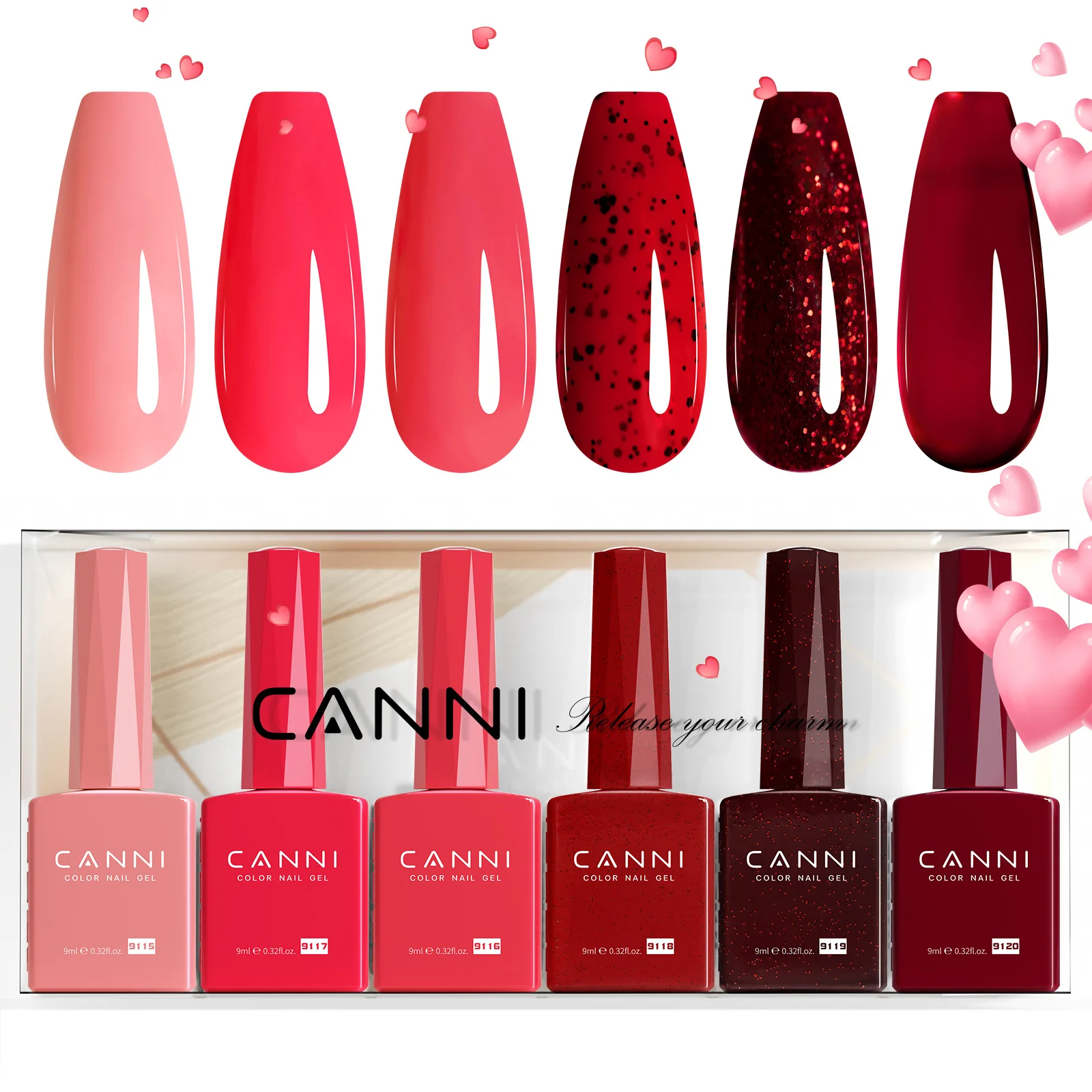 9ml*6 Stück CANNI TPO-FREIES Nagel-Gel-Lack-Set Nude Pink Farbe Soak-Off UV LED Gel Semi-Permanent Langanhaltende Maniküre DIY Gel-Set – Detail 19