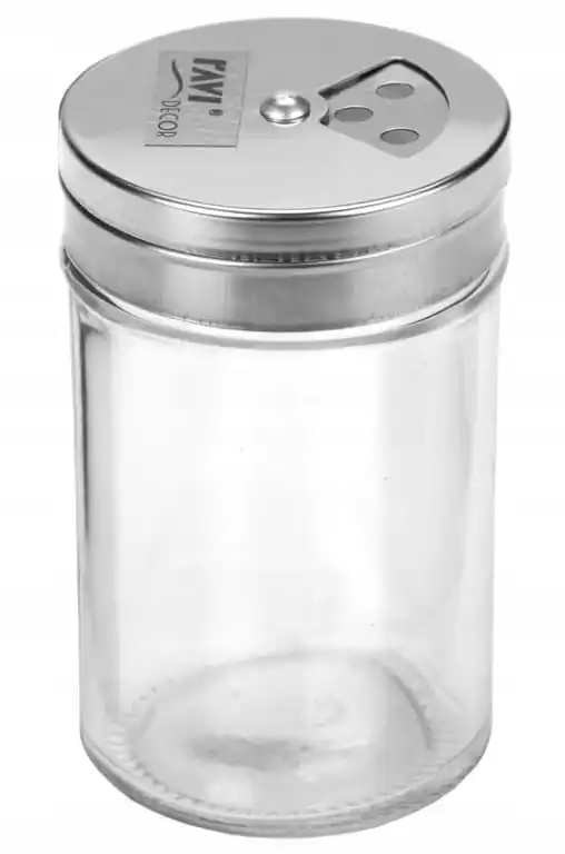 Sel et poivre en verre, avocat, 8x4,3 cm, argent transparent