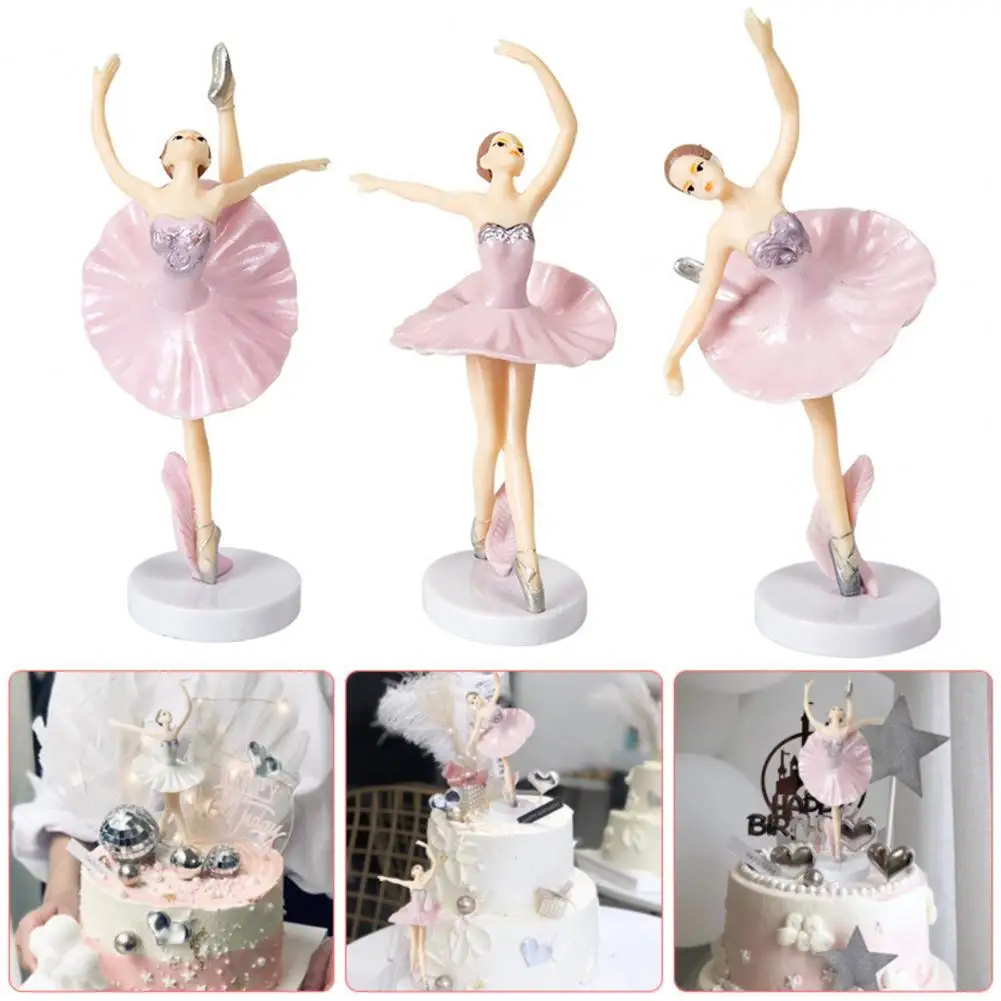 Cute Ballet Girl Figures Anti-fade Vibrant Color Ballet Girl Ornaments Dancing Ballerina Girl Figurine Cake Toppers