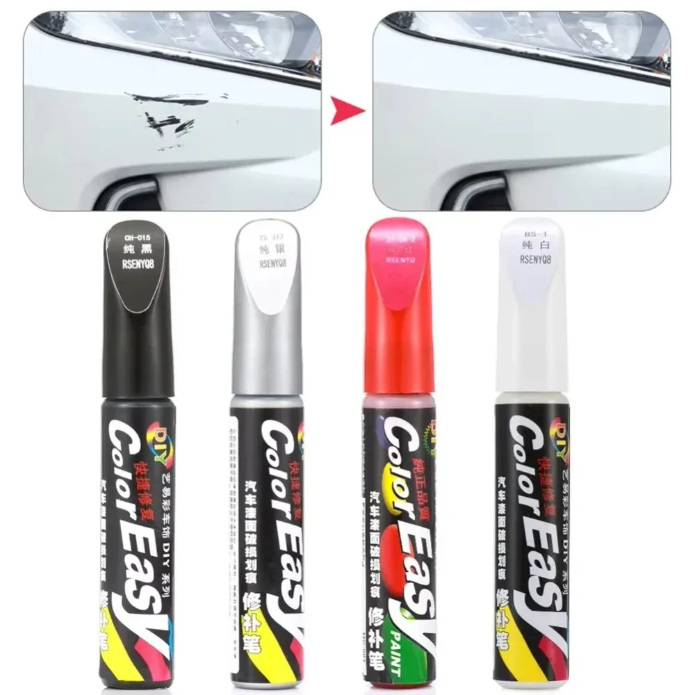 Car Paint Scratches Repair Pen Brush Waterproof Paint Marker Pen Car Tyre Tread Care Automotive Maintain Black White Red Silver