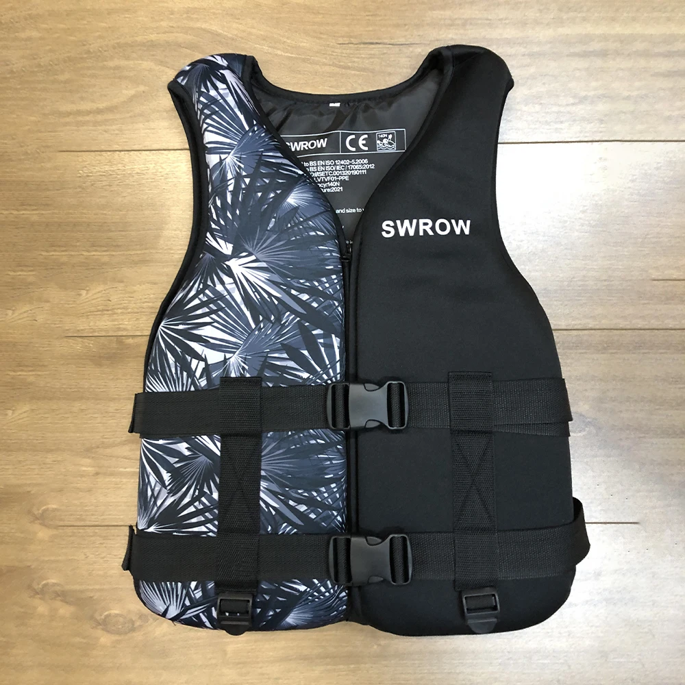 SWROW Neoprene Lifejacket Children Adult Swimming Vest Portable Summer Water Sports Surfing Kayak Fishing Swimming Lifejacket