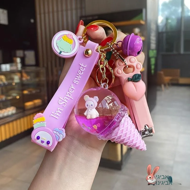 Girls Bell Pendant Bag Charm Cute Decorative Accessories Spring Season Fashion Set Seven Sleeve Length Gold Luo He Brand - view 3