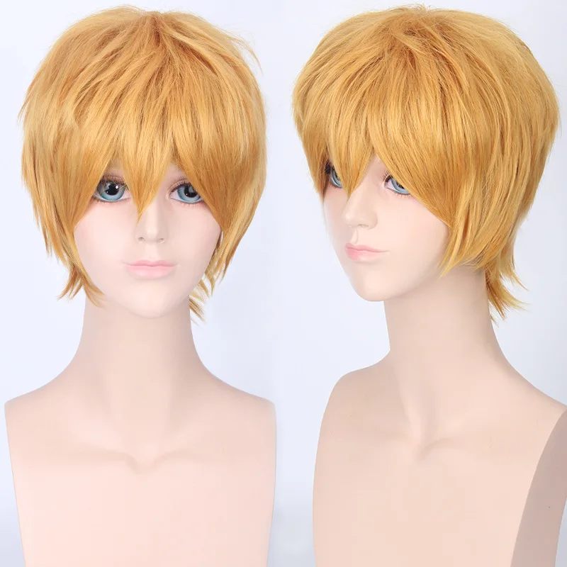 Synthetic Anime Men's Universal Wig Short Colorful Heat Resistant Fiber Wig for Cosplay Party Daily Styling Anti-Flip Wholesale