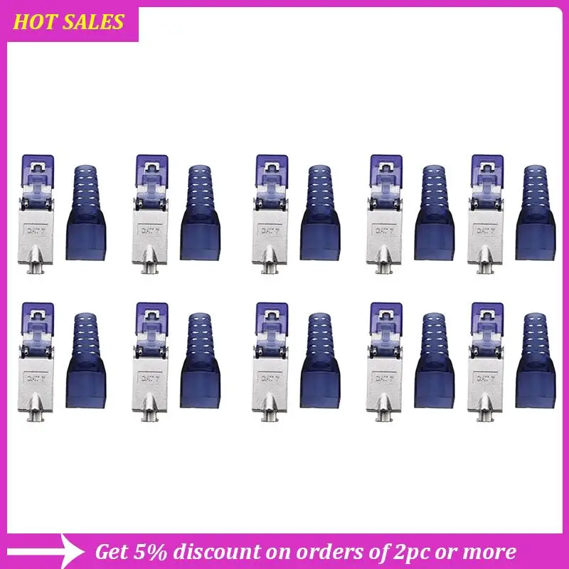 

Разъем CAT7 RJ45 без обжимного инструмента 23/24AWG Cat 7, оконечная вилка, экранированный сетевой кабель из цинкового сплава, разъем RJ45 A, Req