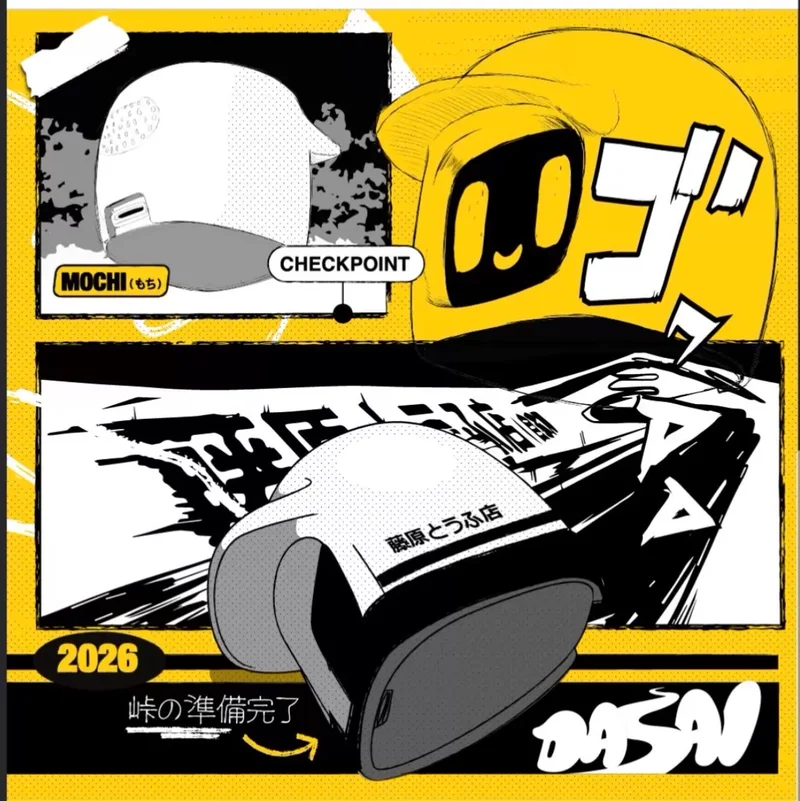 2026 New DASAI Mochi 3rd Generation AE86 Co-branded Car Robot Initial D Fujiwara Tofu Shop Desktop Ornament