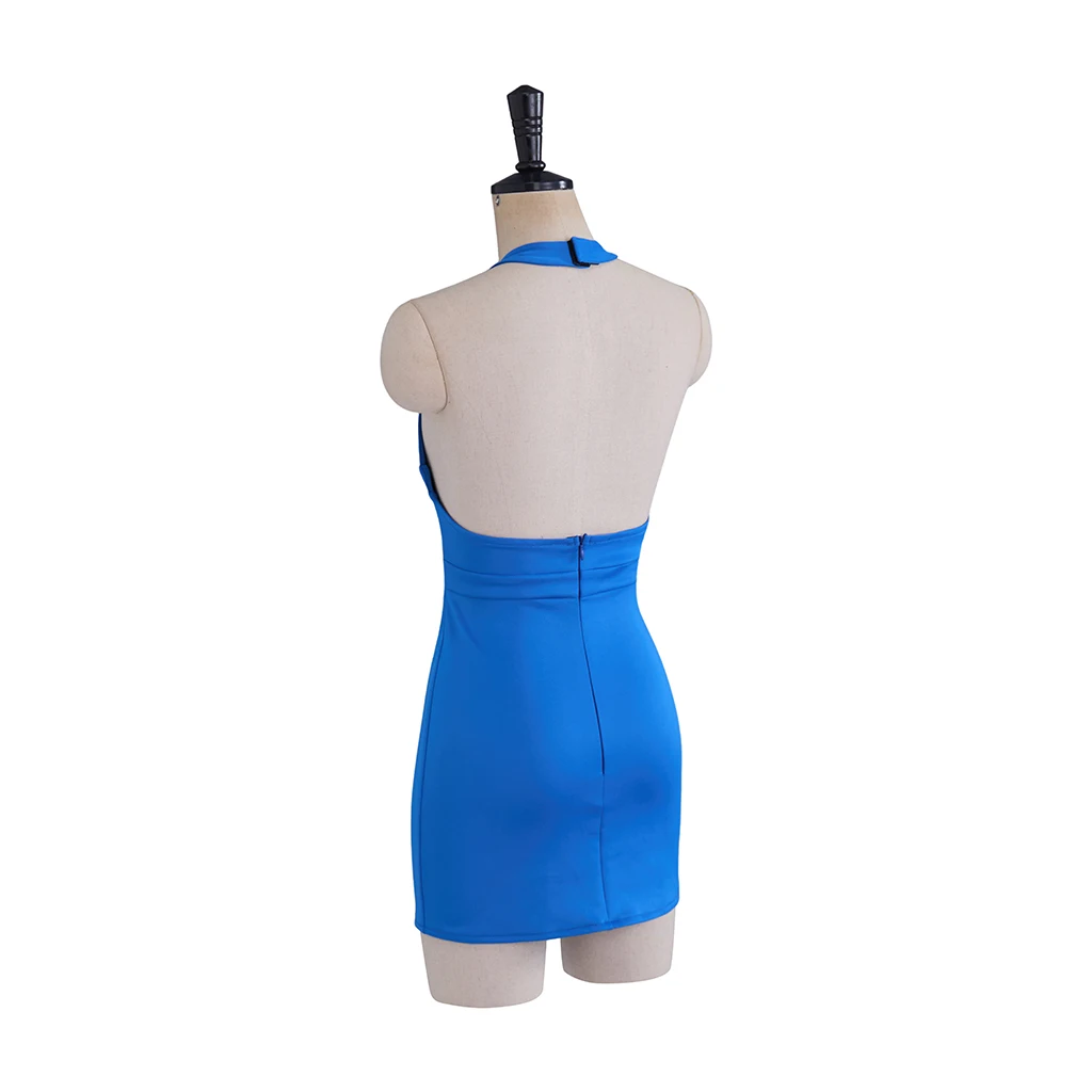 The Wolf of Wall Street Cosplay Naomi Belfort Blue Costume Jordan Belfort Evening Dress Women Summer