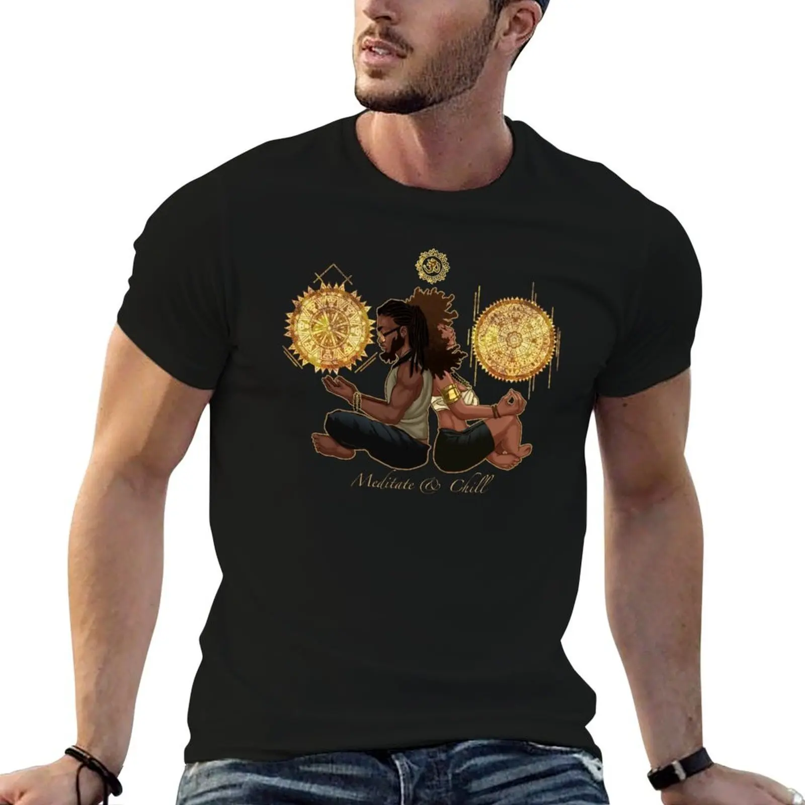 Meditate & Chill T-Shirt t shirts cotton 100% t shirt man designer t shirt personalised T-shirt