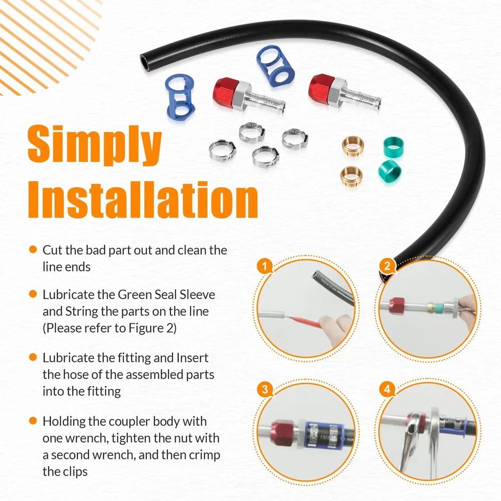 

Комплект для соединения трубок 800-670A/C для линий 5/8 дюйма с шлангом №10, 24 дюйма, универсальный соединительный комплект для ремонта кондиционеров, для трубок 5/8 дюйма