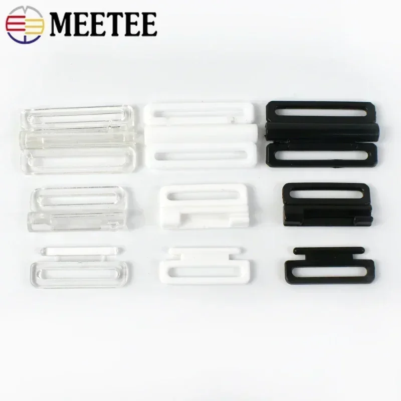 50/100Set 8-25mm Plastic Buckles for Bra Strap Adjustment Bikini Fastener Slider Buckle Underwear Closure Fixed Clip Repair Hook