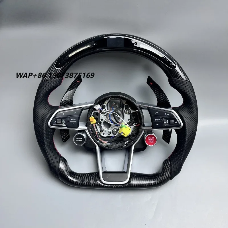 BSD Carbon for A6 S6 RS6 C7 Upgrade to R8 Modify Car Real Carbon Fiber Paddle Shifter LED Steering Wheel