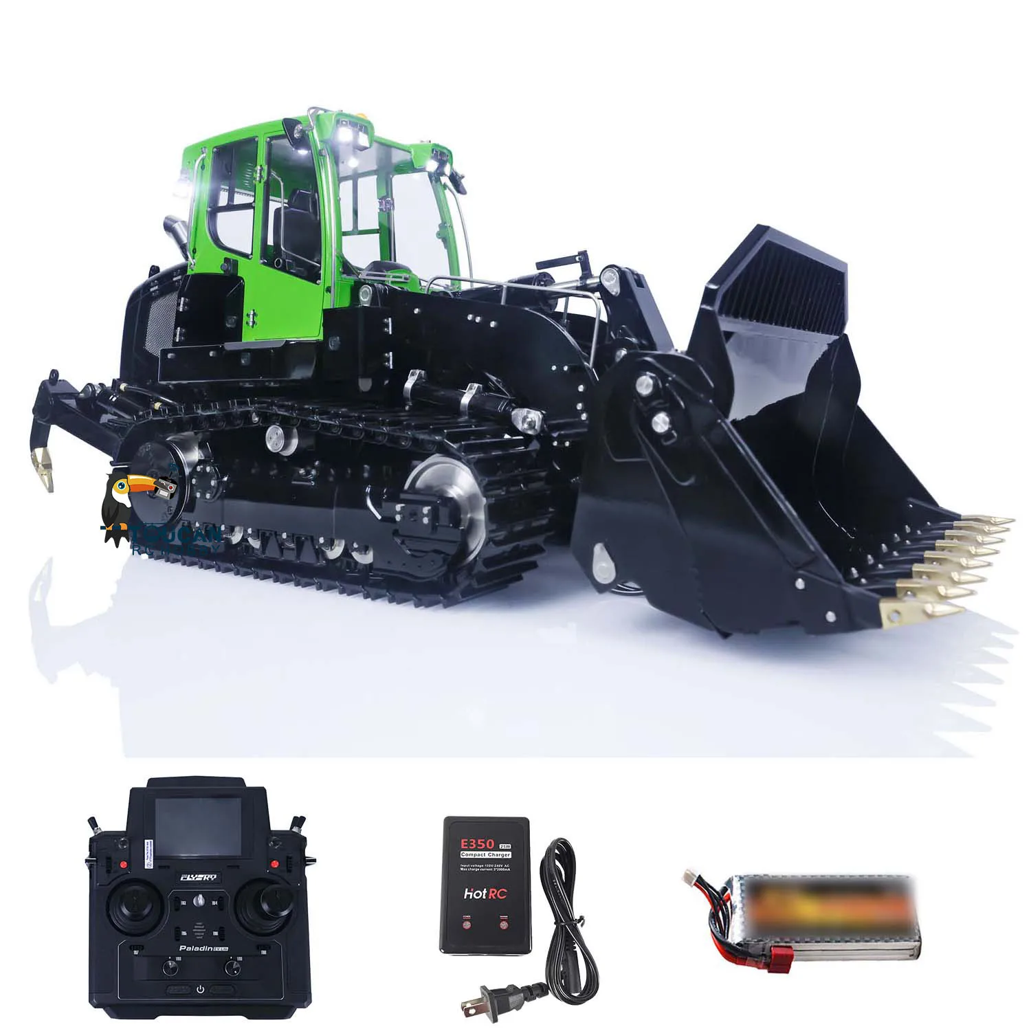 LESU 1/14 Metal RC Hydraulic Loader 636 PL18EV Lite Toucan Painted Finished Remote Control Ready to Run Tracked Car Sound Light