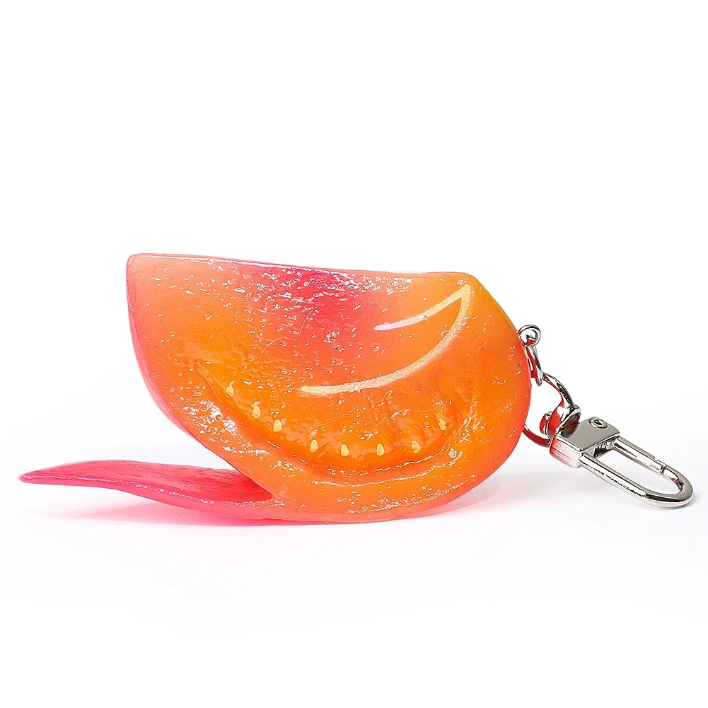 Simulation PVC Resin Imitation Tomato Alloy Key Chain Personality Fun Simulation Vegetable Single Pendant TomatoModel Home Decor