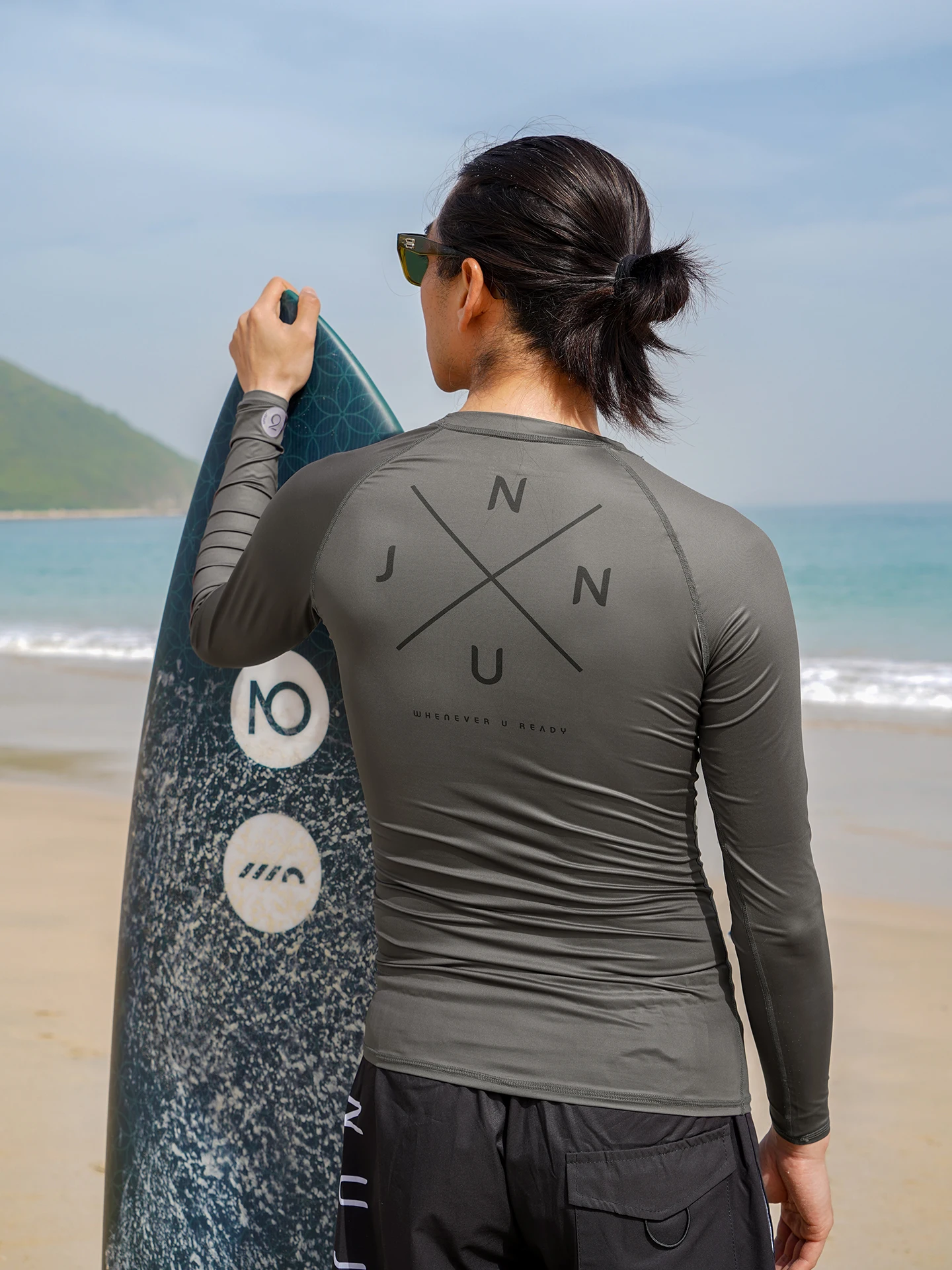 Nu-June Men's Rash Guards Surfing Diving Suit Long Sleeve UPF50 Swimwear Swimsuit Men Rashguard Surf Shirts Compression Pant Set