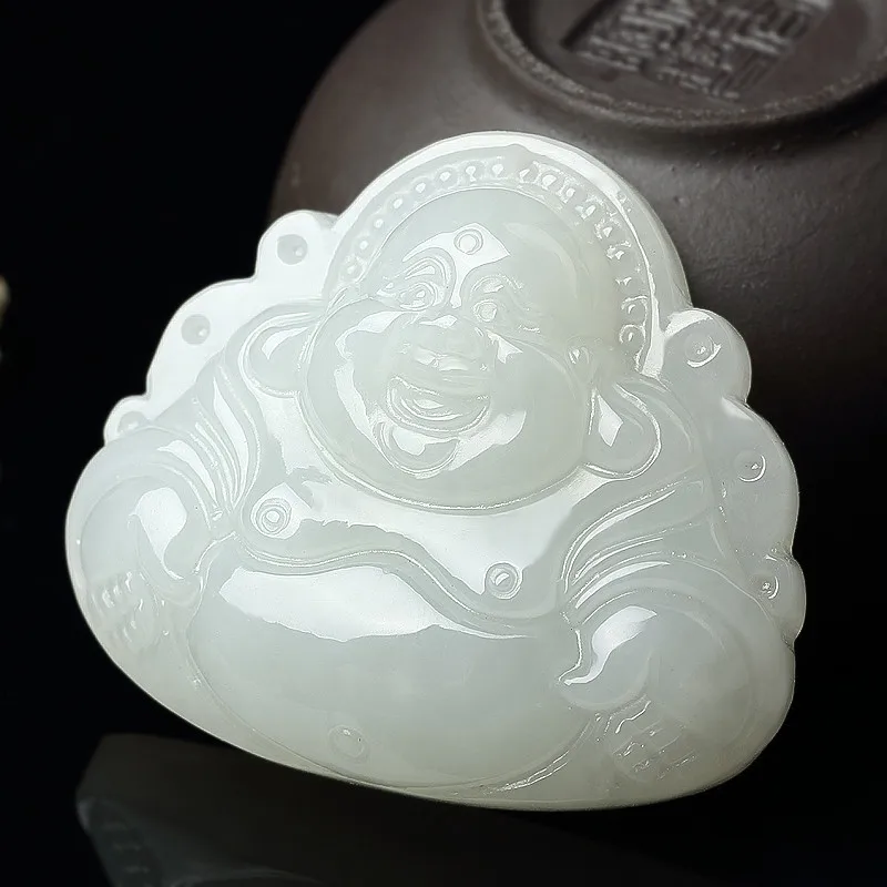 Women'S Maitreya , Hotan White Jade Laughing Buddha Pendant