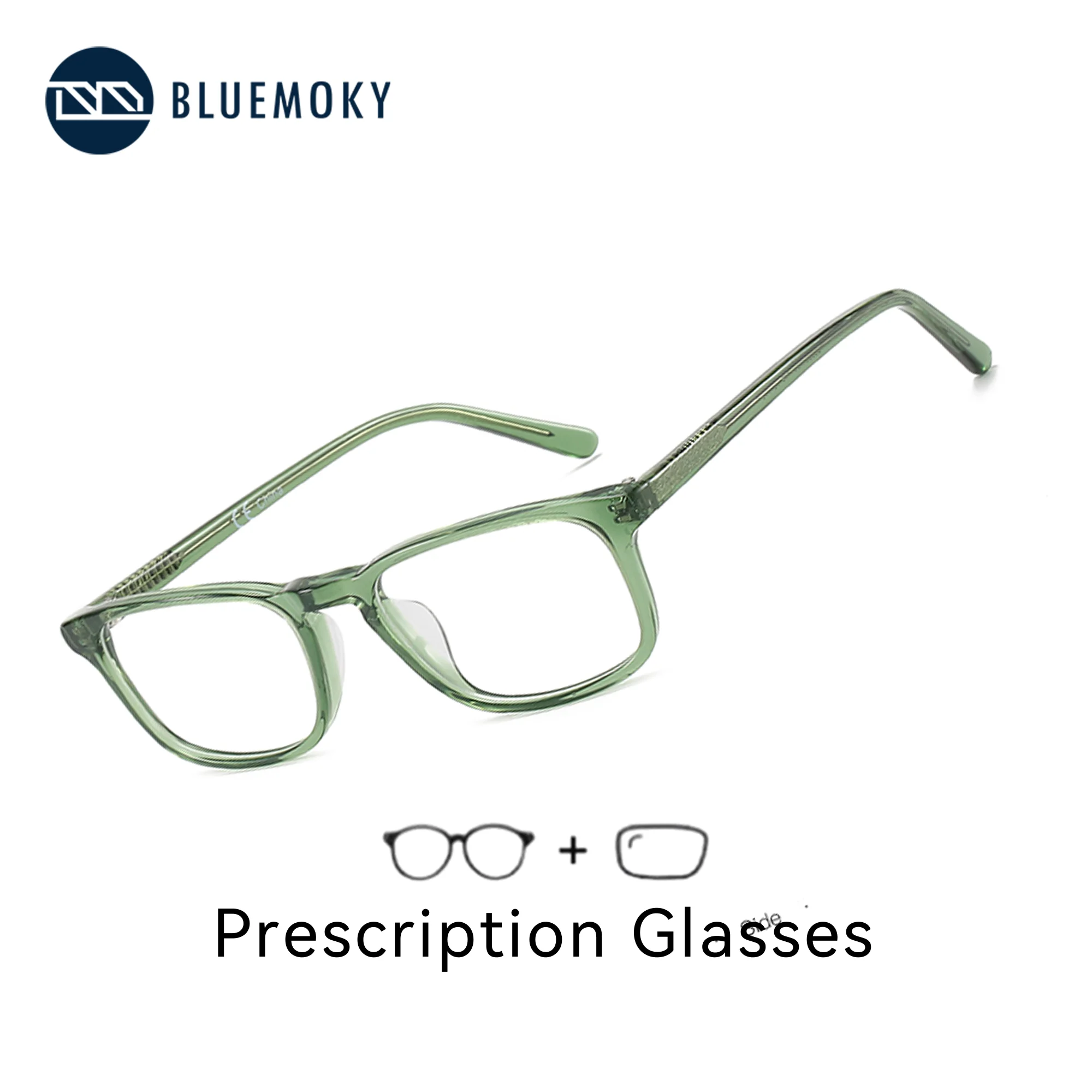 BLUEMOKY – lunettes de Prescription en acétate pour hommes, carrées, optiques progressives, Anti-lumière bleue, pour myopie