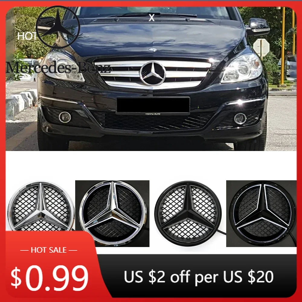 

Автомобильная наклейка для Mercedes Benz OE, светодиодная эмблема, передняя решетка автомобиля, подсветка логотипа, значок звезды для Mercedes Benz B C GLK-Class 2