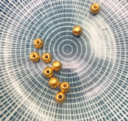 24k pure gold beads 999 real gold jewelry parts gold loose beads matt surface beads 3mm - 6mm