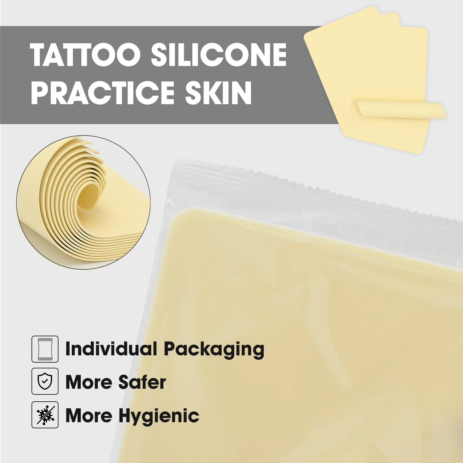 DQFART 100x140 مللي متر سيليكون صغير فارغ الوشم ممارسة الجلد مزدوجة الجانبين الوشم الجلد للمبتدئين وفنانين الوشم الخبرة #4