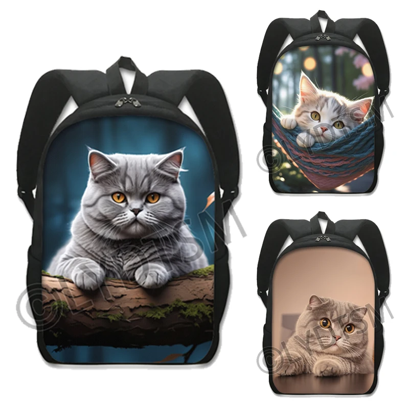 

Kawaii Felinae Cat Print Backpack Kitten School Bag for Teenager Rucksack for Travel Daypack Laptop Book Bag