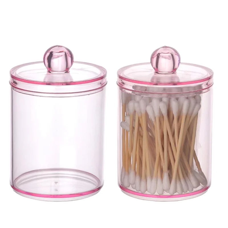 MAKE-4팩 면봉 홀더 디스펜서 용기 욕실용 뚜껑付き 면봉 세트 화장실 정리함 B Du