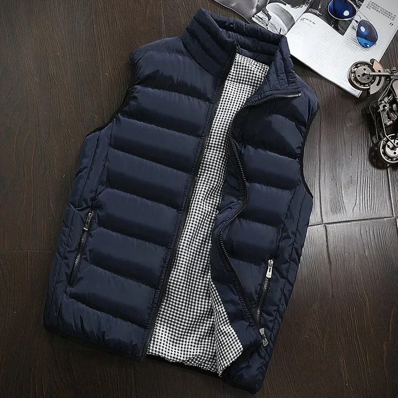 Winter Jacket Casual Coat Men down Cotton Warm Thicken Waistcoat thick gilet Men Vest Windproof Vest Men Jacket Sleeveless Vest