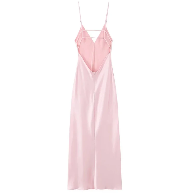 HXAO زلة امرأة فستان الصيف بلا أكمام الساتان فستان طويل مشد عارية الذراعين الصلبة المرأة مثير فساتين فستان الشمس مساء فستان 088 #3