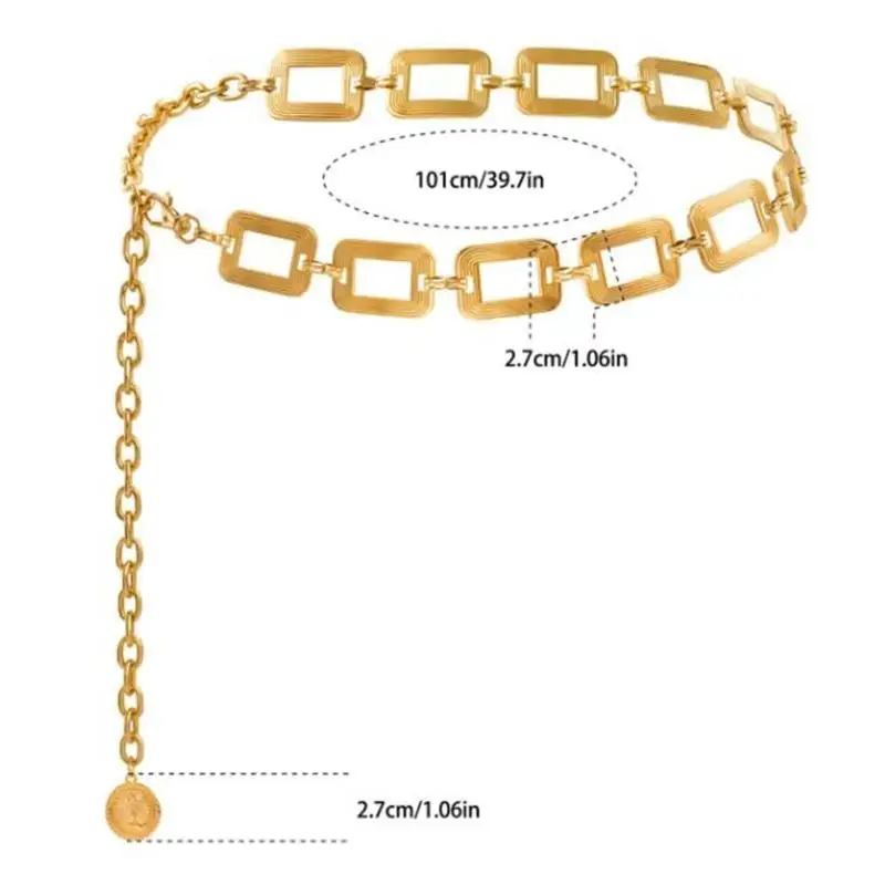 652F حزام سلسلة معدنية عصري مناسب للملابس اليومية للرقص الشرقي #6