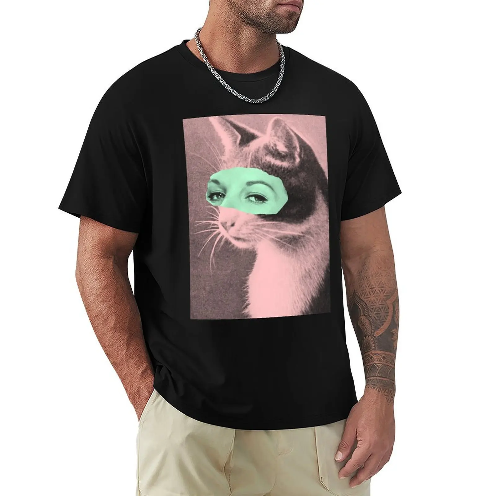 Cat With Female Eyes T-Shirt sublime oversized hippie clothes mens clothes