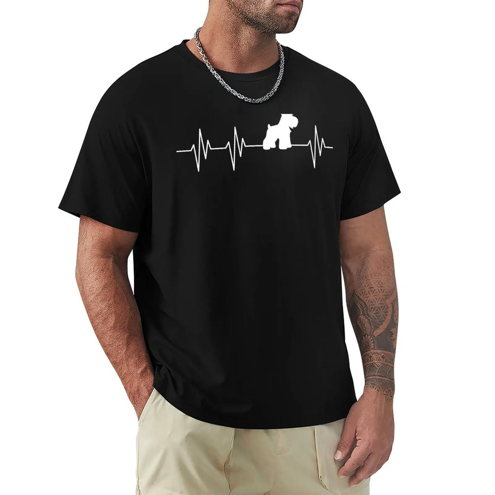 Schnauzer Heartbeat T-Shirt blanks aesthetic clothes vintage t shirts t shirts for men cotton